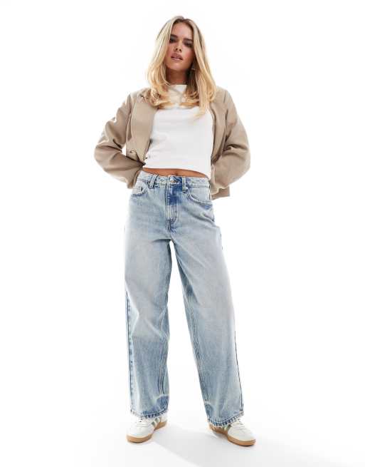 Vaqueros azules holgados con lavado ácido de Miss Selfridge Petite, 3 de 5
