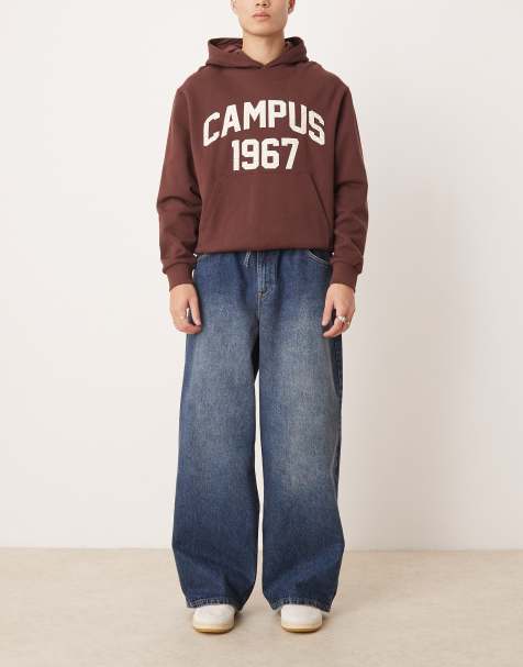 Vaqueros azules muy holgados con lavado medio y lazada en la cinturilla de ASOS DESIGN - view 1