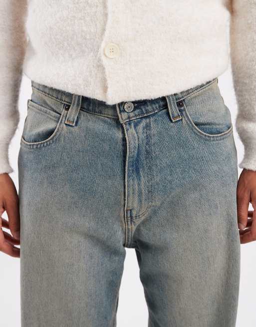 Vaqueros azules muy holgados de estilo carpintero con lavado oscuro de Hollister, 4 de 5
