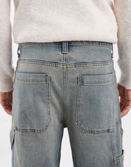 Vaqueros azules muy holgados de estilo carpintero con lavado oscuro de Hollister, 5 de 5