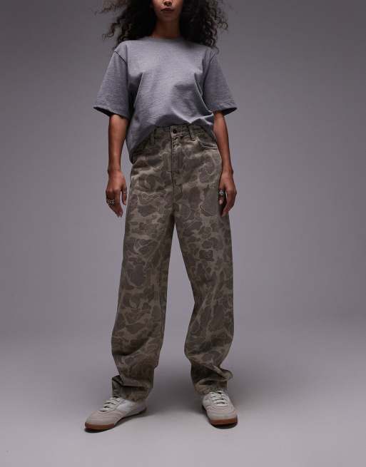 Vaqueros beis de corte tapered con estampado de camuflaje Duck Orell de Carhartt WIP 