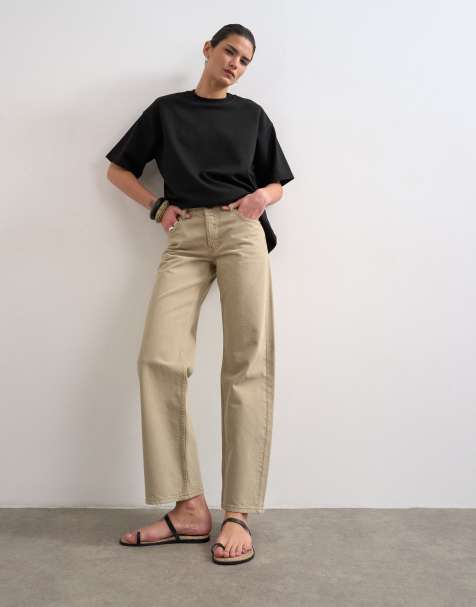 Vaqueros beis de pernera recta y talle bajo Ember de Topshop - view 1