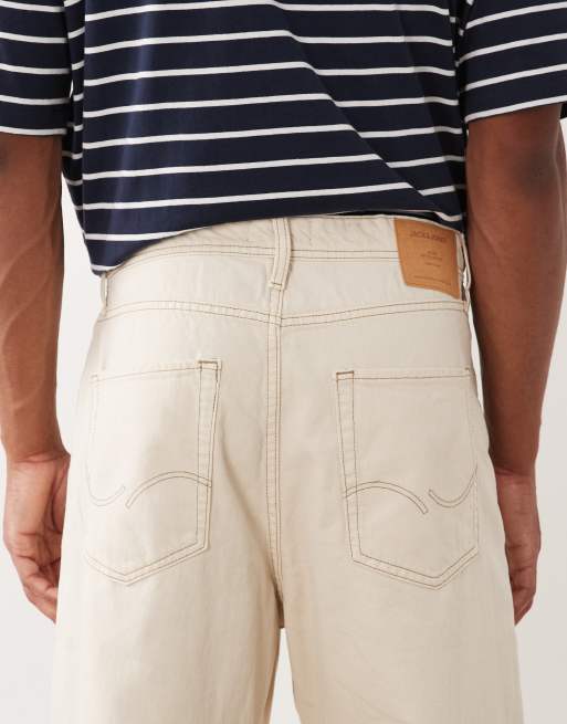 Vaqueros blanco crudo holgados con detalle de costuras Alex de Jack & Jones, 5 de 5