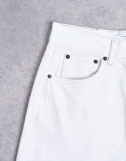 Vaqueros blanco hueso de talle medio Column de Topshop, 5 de 7
