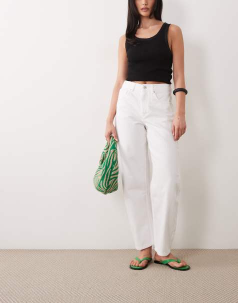 Vaqueros blancos de corte barrel slim de ASOS DESIGN - view 1