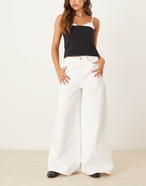 Vaqueros blancos de corte palazzo y pernera ancha de ASOS DESIGN - view 1