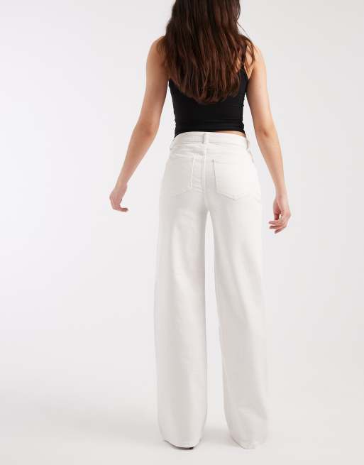 Vaqueros blancos de pernera ancha y talle medio Silke de Pieces, 3 de 5