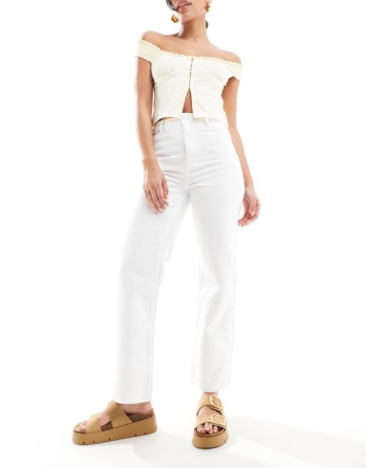 Vaqueros blancos de pernera recta de Miss Selfridge, 4 de 5