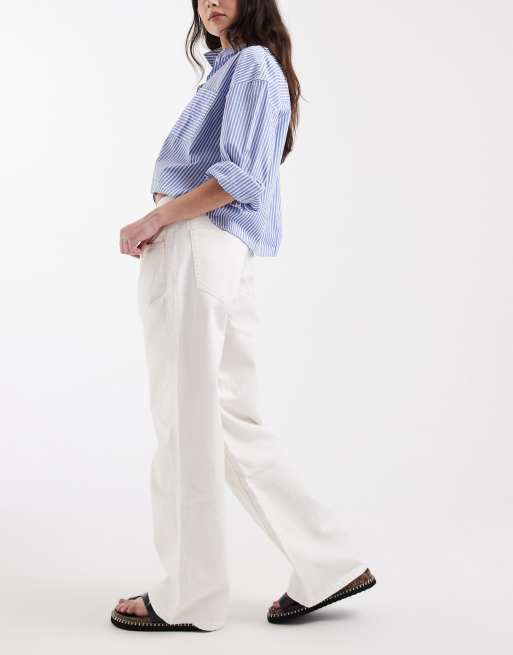 Vaqueros blancos holgados de talle bajo de Hollister, 3 de 5