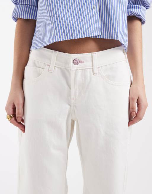 Vaqueros blancos holgados de talle bajo de Hollister, 5 de 5