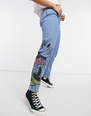 Vaqueros boyfriend azul oscuro con diseño de Mouse Levi's x Disney | ASOS