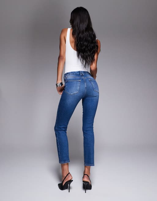 Vaqueros capri azul añil de compresión ligera y corte recto Good Straight de Good American, 3 de 5