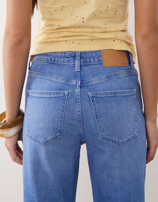Vaqueros capri azul luminoso cómodos y elásticos de pernera recta de ASOS DESIGN, 5 de 5