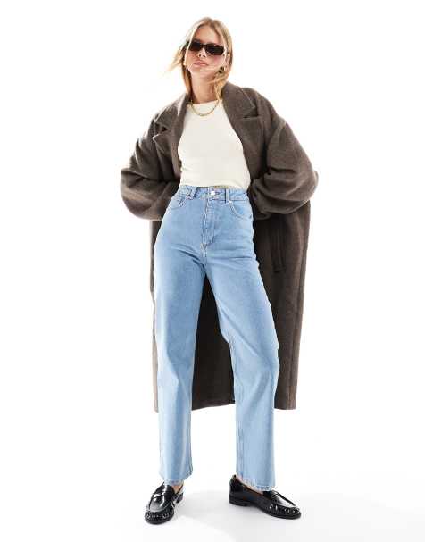 Vaqueros capri azul medio de corte recto holgado y talle medio de ASOS DESIGN - view 1
