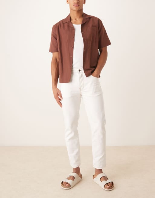 Vaqueros capri color crema de Scalpers