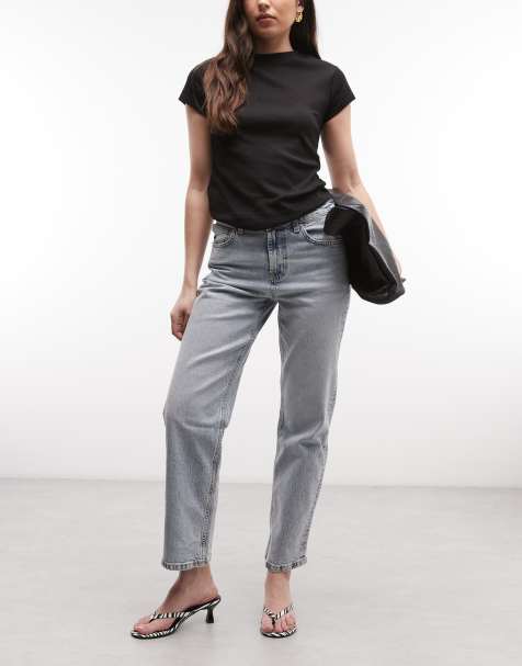 Vaqueros capri cómodos y elásticos de pernera recta con acabado enjuagado de ASOS DESIGN - view 1