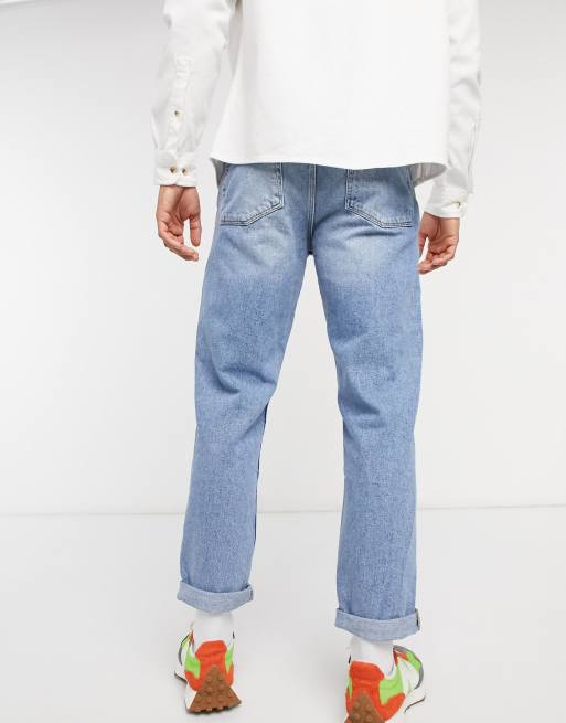 Vaqueros capri de corte recto y pernera ancha con lavado vintage azul claro de ASOS DESIGN, 2 de 4