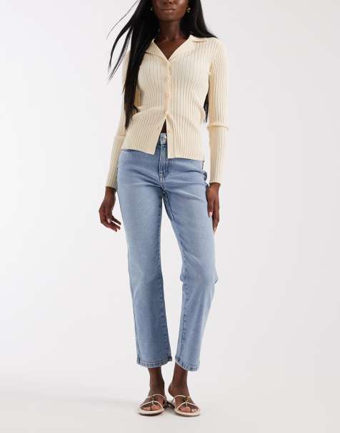 Vaqueros capri elásticos de pernera recta con lavado azul claro Amara de Vero Moda - view 1
