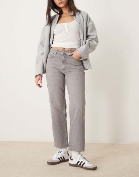 Vaqueros capri grises cómodos y elásticos de pernera recta de ASOS DESIGN - view 1