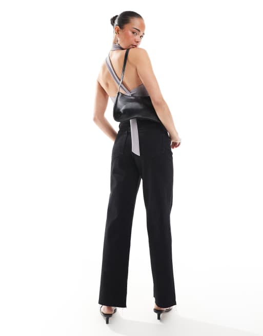 Vaqueros capri negro puro de pernera recta de ASOS DESIGN, 2 de 5