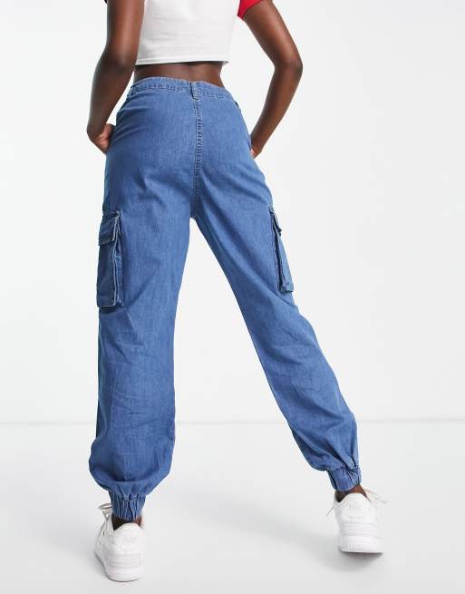 Vaqueros cargo azul medio capri con bajos ajustados de | ASOS