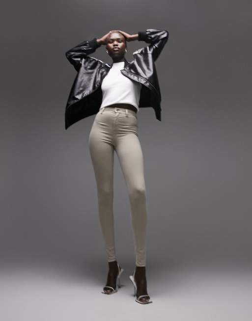 Vaqueros color arena Joni de Topshop Tall
