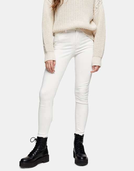 Vaqueros color blanco hueso Jamie de Topshop Petite
