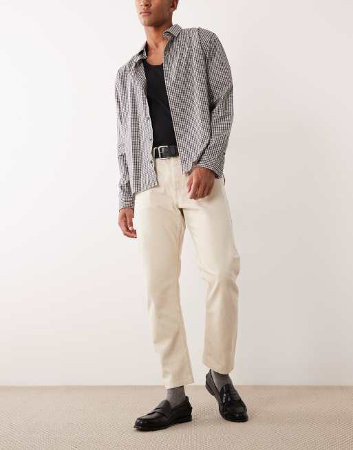 Vaqueros color crema de corte recto Chris de Jack & Jones