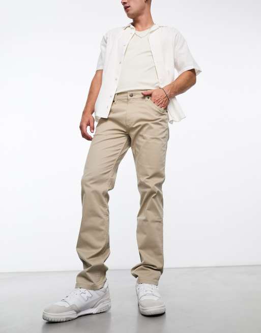 Vaqueros color crema de pernera recta Greensboro de Wrangler