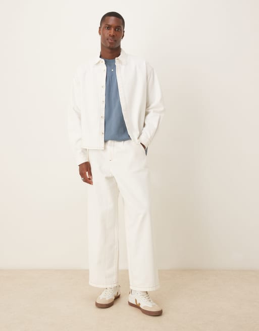 Vaqueros color crudo de corte bombacho holgado con pinzas de ASOS DESIGN (parte de un conjunto)