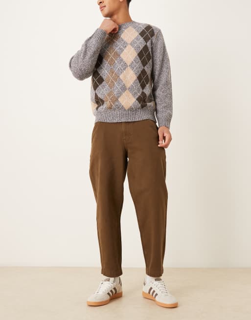 Vaqueros color malva sobretintado de corte tapered holgado de ASOS DESIGN