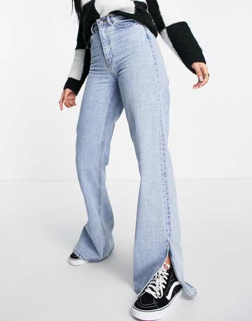 Vaqueros color retro claro de talle alto y pernera ancha con aberturas laterales Echo de Dr Denim Tall, 4 de 4