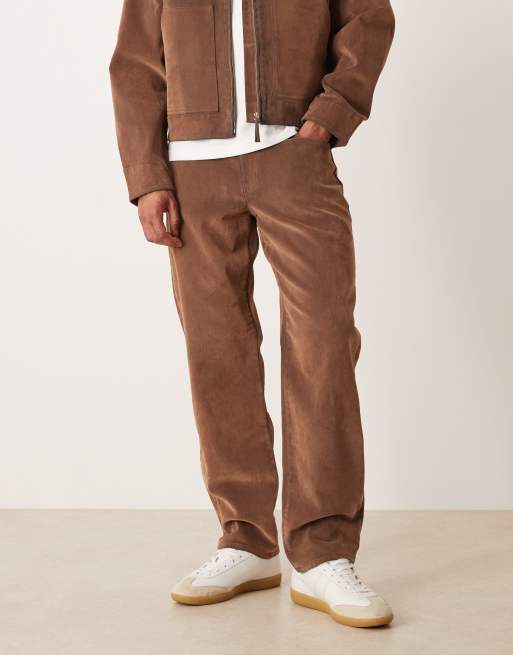 Vaqueros color tostado de corte recto de ASOS DESIGN (parte de un conjunto)