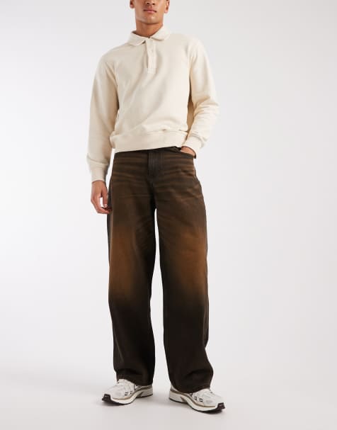 Vaqueros con lavado marrón de corte holgado de ASOS DESIGN - view 1