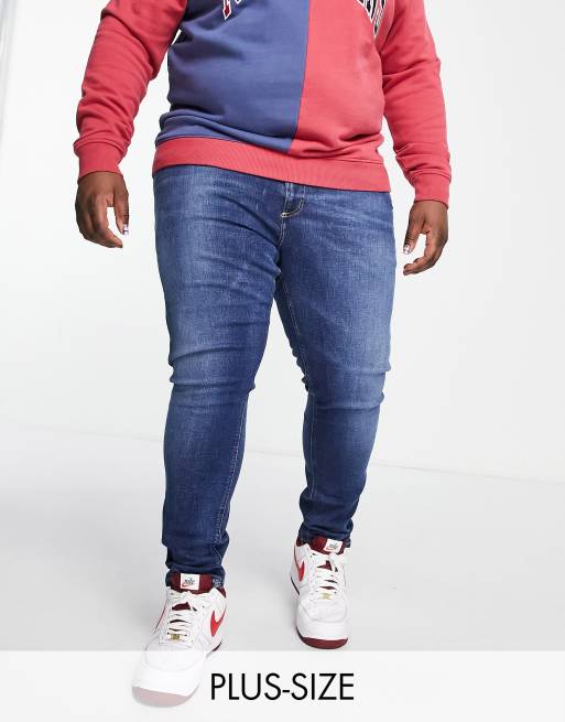Vaqueros con lavado medio de corte pitillo de Tommy Jeans Big & Tall