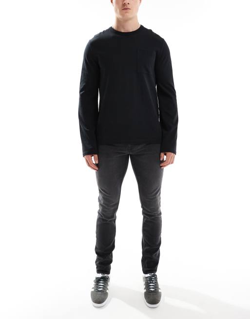 Vaqueros con lavado negro de corte pitillo de Only & Sons