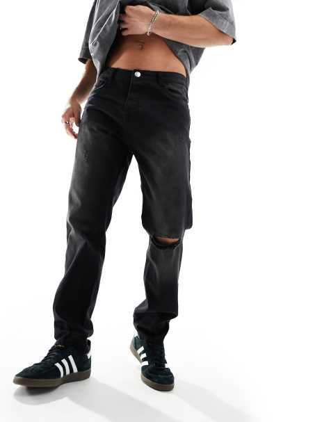 Jeans negro hombre discount roto