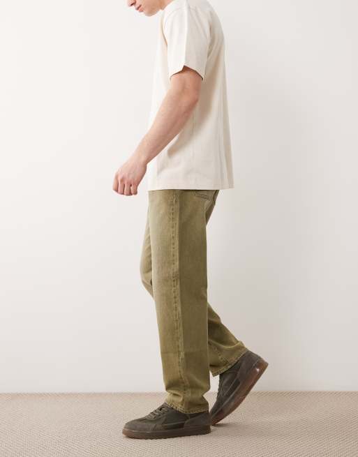 Vaqueros con lavado verde de corte recto de ASOS DESIGN, 3 de 5