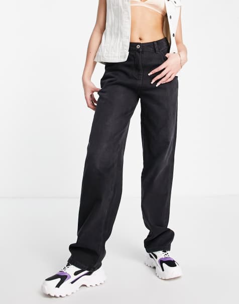 Vaqueros dad negros lavados de corte holgado y estilo años 90 x014 de COLLUSION - view 1