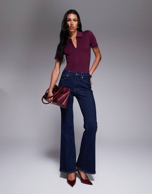 Vaqueros de campana azules con lavado oscuro Good Legs de Good American