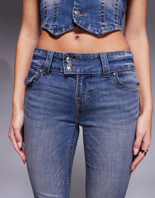 Vaqueros de campana azules de talle bajo con lavado oscuro Joey de True Religion, 5 de 5