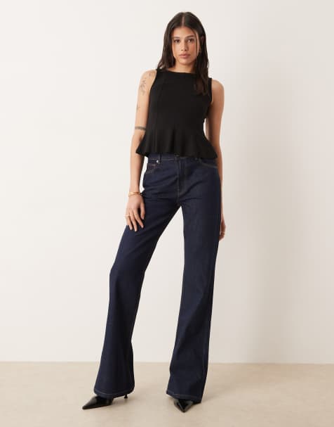 Vaqueros de campana holgados con lavado enjuagado de ASOS DESIGN Tall - view 1