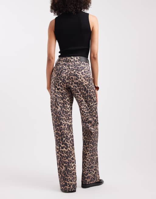 Vaqueros de corte ancho con estampado de leopardo Tokyo de JJXX, 2 de 5