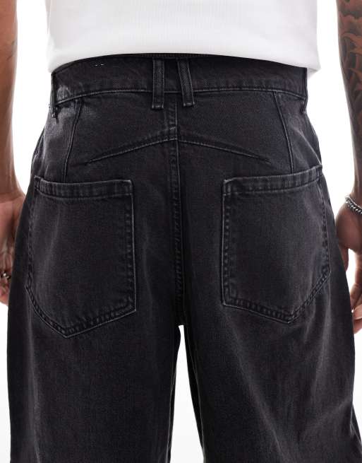 Vaqueros de corte barrel con lavado negro y detalle de costuras de ASOS DESIGN, 4 de 5