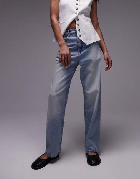 Vaqueros de corte barrel suelto y talle alto con acabado descolorido envejecido de Topshop - view 1