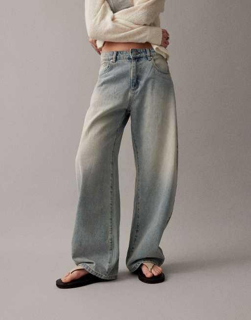 Vaqueros de corte barrel y talle medio con lavado claro envejecido 95 de Abrand Jeans, 4 de 7