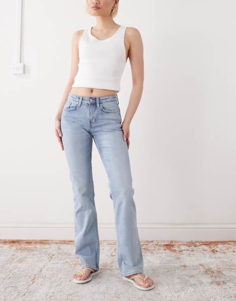 Vaqueros de corte bootcut slim con lavado azul claro Tension de Weekday - view 1