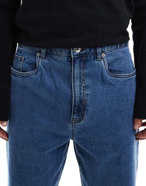 Vaqueros de corte holgado con lavado azul medio de Hawtin de Farah, 5 de 5