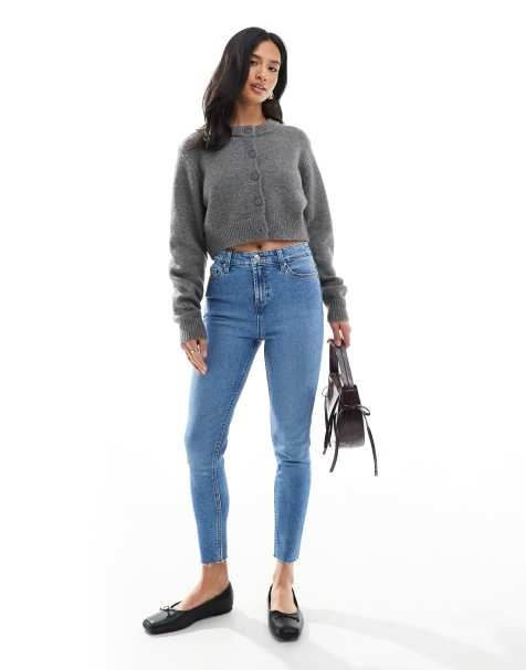 Vaqueros de corte pitillo con lavado azul medio de Miss Selfridge Petite - view 1