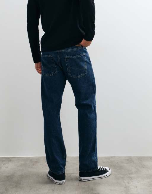Vaqueros de corte recto con lavado azul oscuro Chris de Jack & Jones , 2 de 5